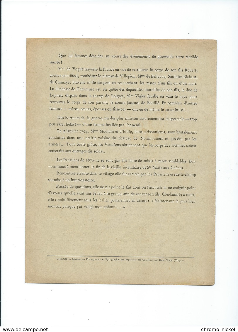 Les Héroïnes Militaires Victimes Et Vengeresses Protège-cahier Couverture TB 225 X 170  3 Scans Geisler - Protège-cahiers