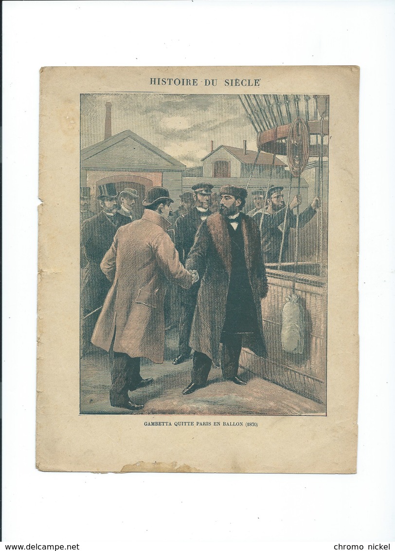 GAMBETTA Quitte Paris En Ballon En 1870  Protège-cahier Couverture Bien 225 X 170  3 Scans Charavay, Martin - Protège-cahiers