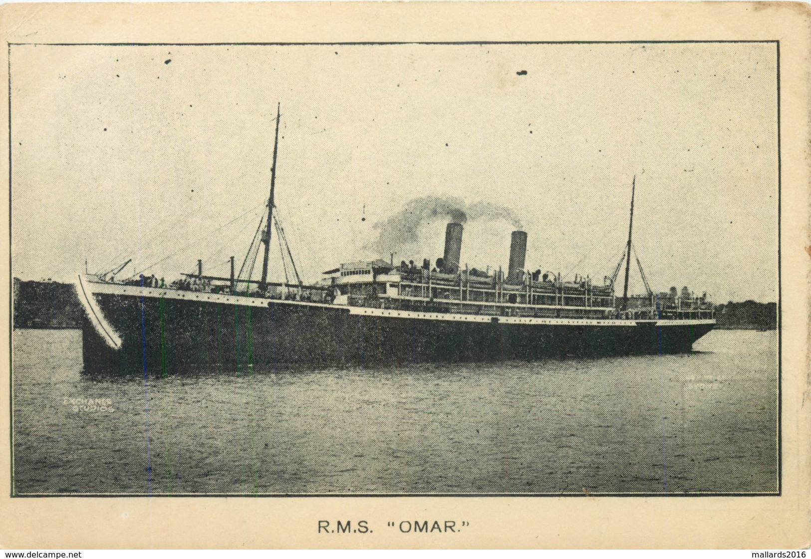 R.M.S."OMAR" ~ A VINTAGE POSTCARD #90737 - Steamers