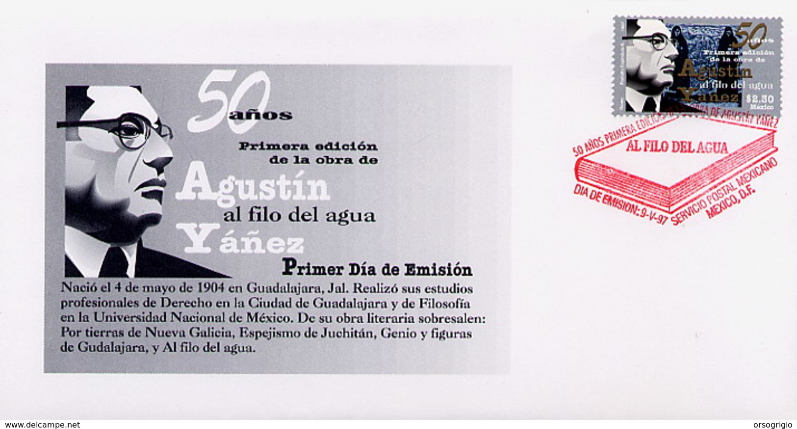 MESSICO - MEXICO - FDC 1997  -  EDICION OBRA De AGUSTIN YANEZ - Messico