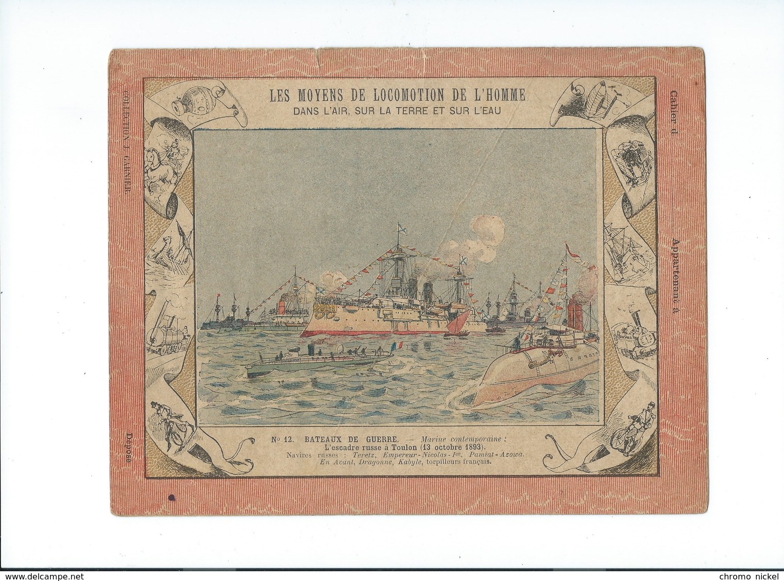 Bateaux De Guerre L'escadre Russe à Toulon (1893) Russia Bien Protège-cahier Couverture   225 X 170  3 Scans  Garnier - Omslagen Van Boeken