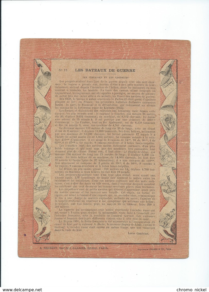 Bateaux De Guerre L'escadre Russe à Toulon (1893) Russia Bien Protège-cahier Couverture   225 X 170  3 Scans  Garnier - Protège-cahiers