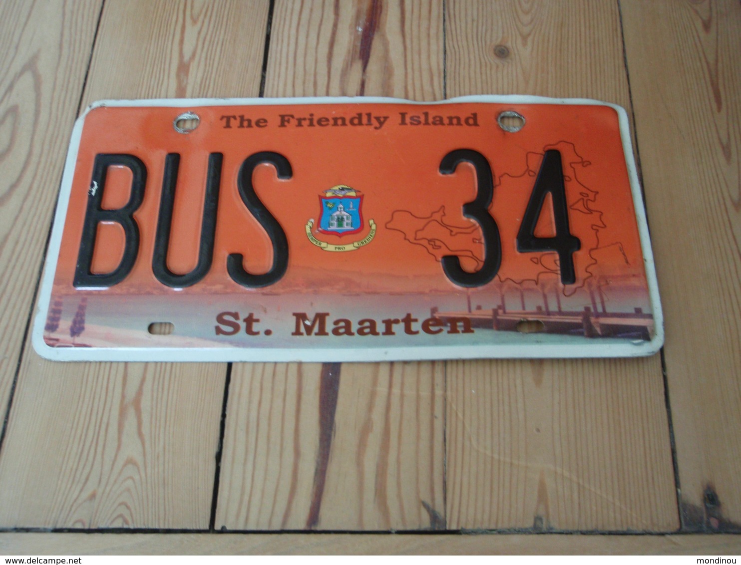 Plaque De Bus The Friendly Island St-Maarten BUS 34 . - Plaques D'immatriculation