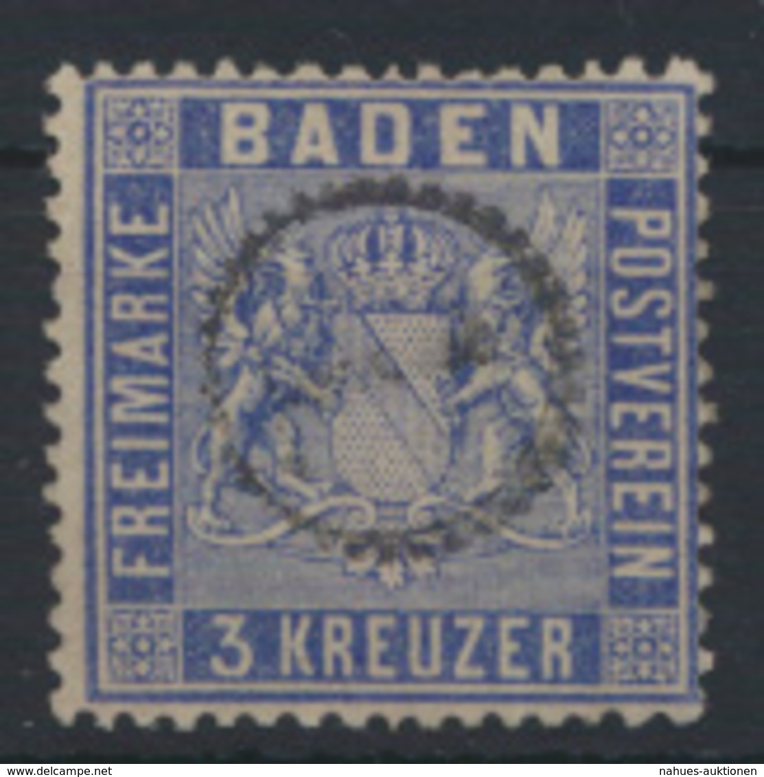 Altdeutschland Baden 10 B Uhrradstempel Sign. Krause Kat.-Wert 30,00 - Sonstige & Ohne Zuordnung