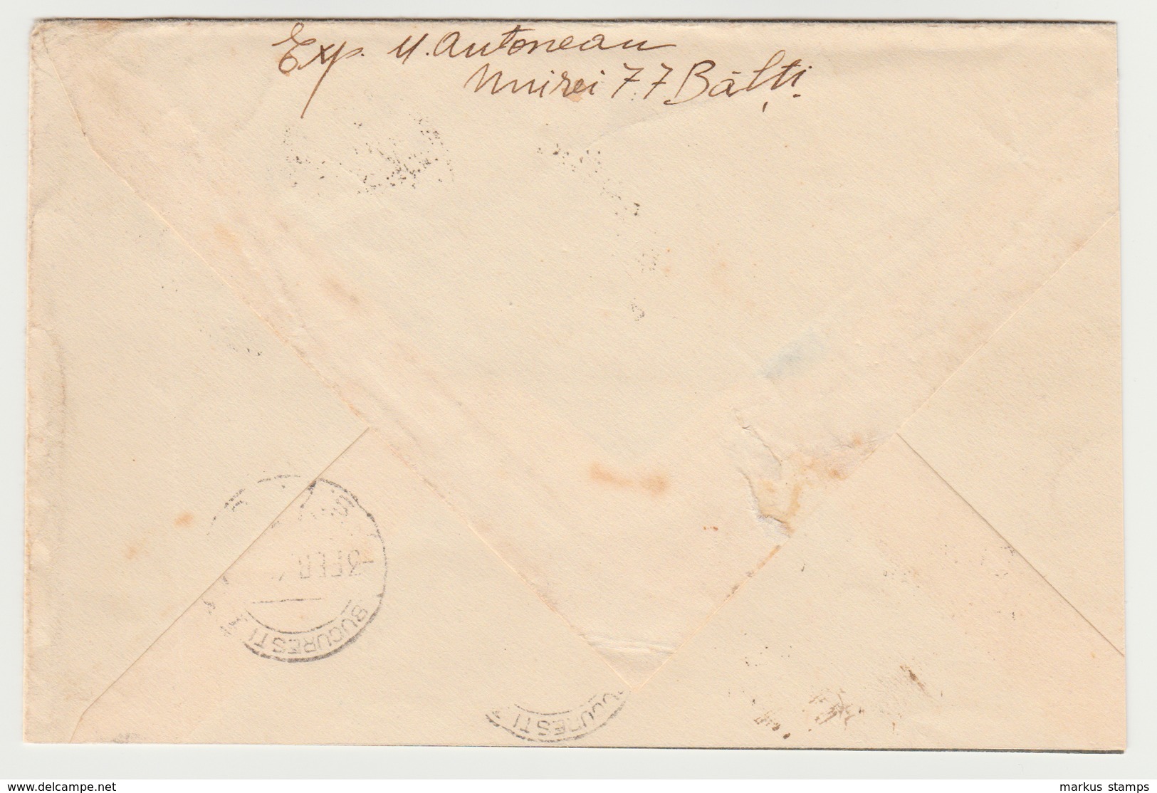 1943 Romania, WW2 Cover From Bessarabia, BALTI Censorship No. 4 - Lettres 2ème Guerre Mondiale