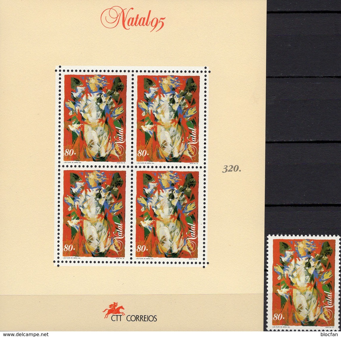 Ohne Landesname Portugal 2109II+Block 112II ** 11€ Weihnacht 1995 Engel Natal M/s Bloc Art Sheet Painting Christmas - Blocks & Sheetlets