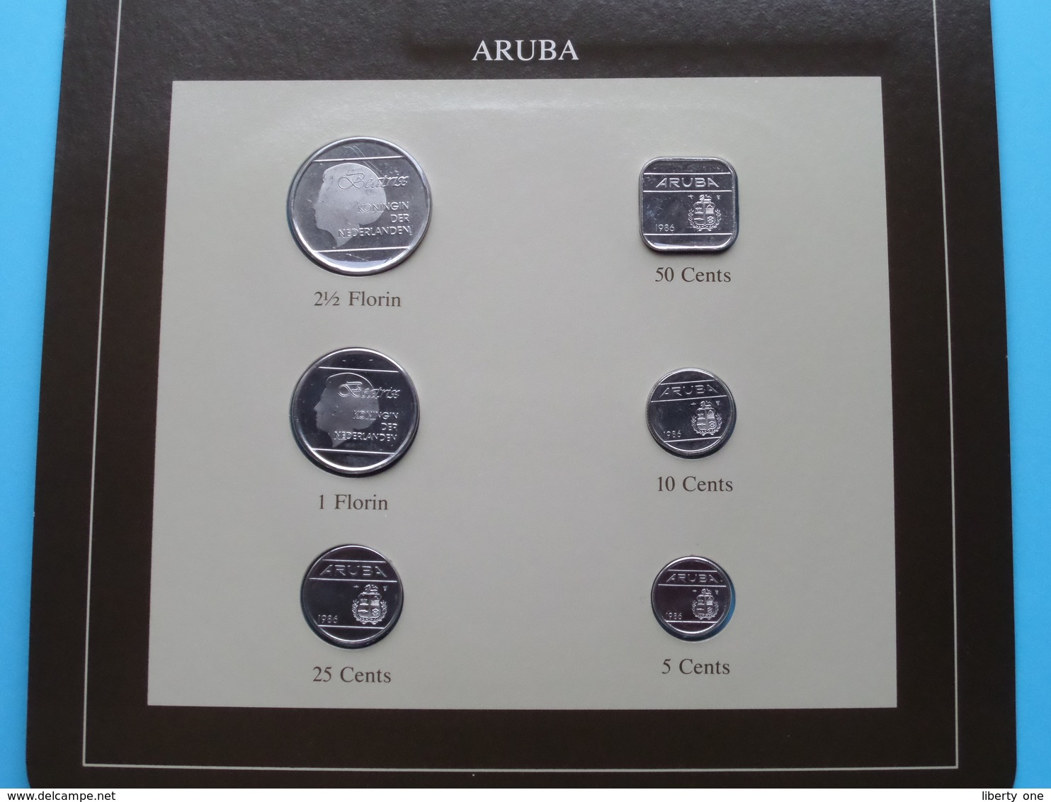 ARUBA ( From The Serie Coin Sets Of All Nations ) Card 20,5 X 29,5 Cm. ) + Stamp '86 ! - Aruba