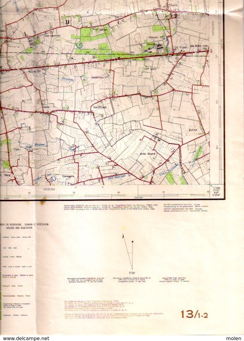 STAFKAART 1/25.000 BRUGGE MOERKERKE Meting 1960 DAMME KOOLKERKE SIJSELE ASSEBROEK SINT-KRUIS ST-MICHIELS ST-ANDRIES S452