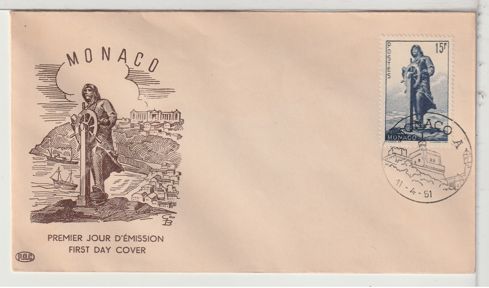 MONACO - FDC - 1951 - FDC