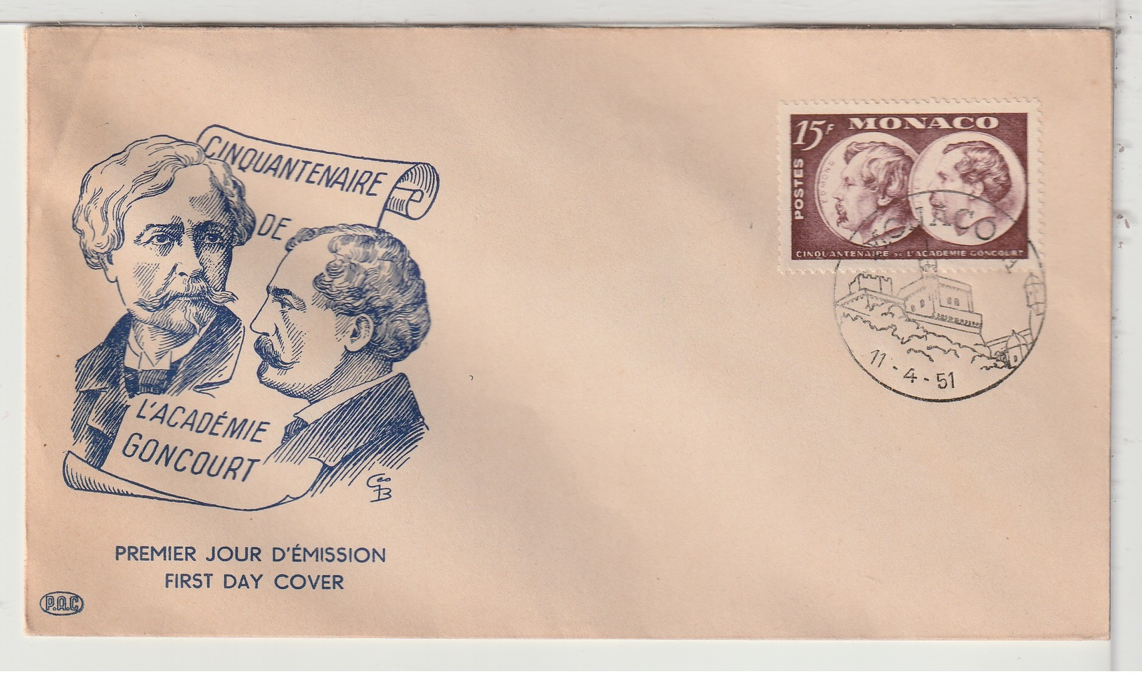 MONACO - FDC - 1951 - FDC