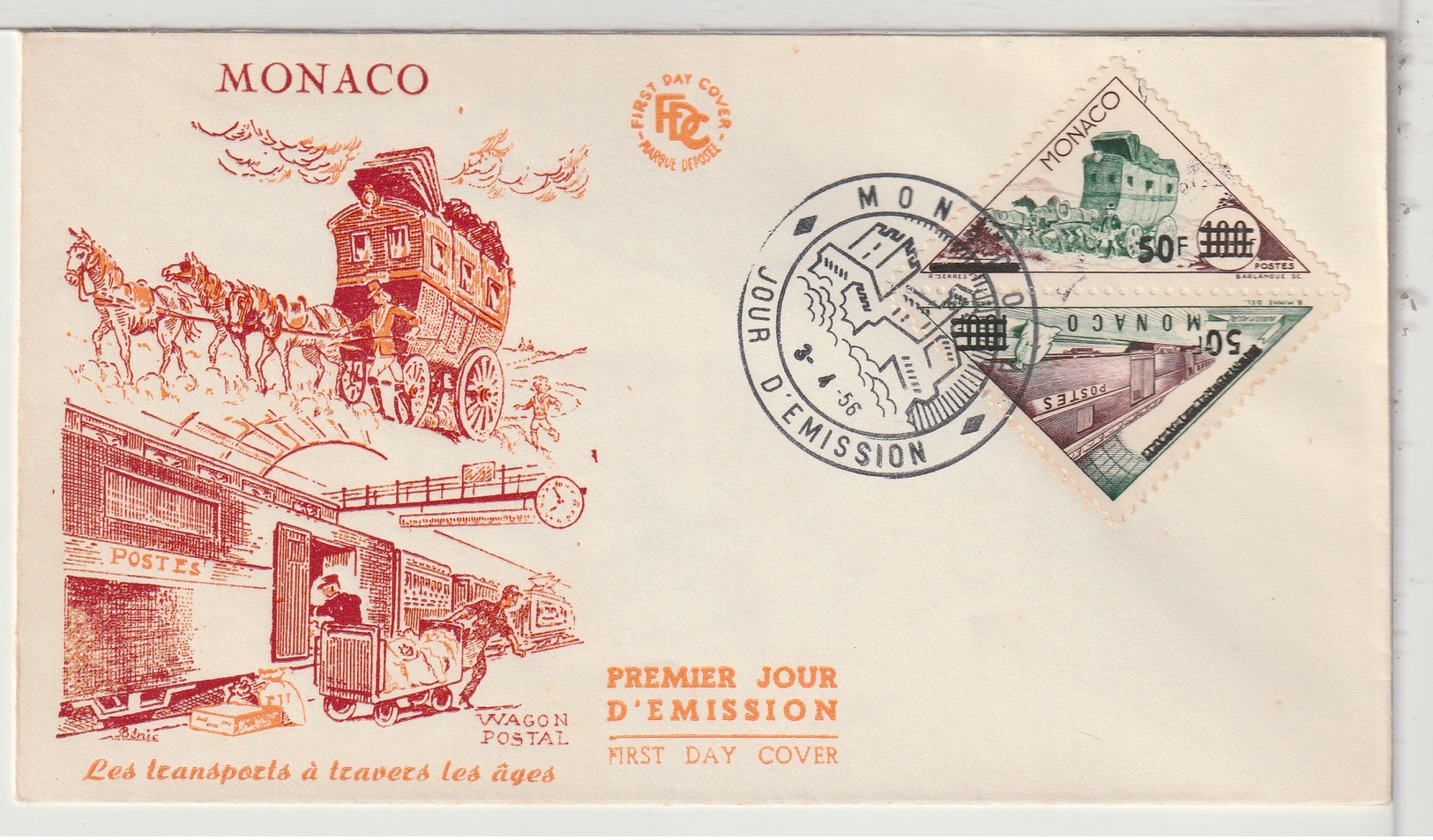 MONACO - FDC - 1956 - FDC