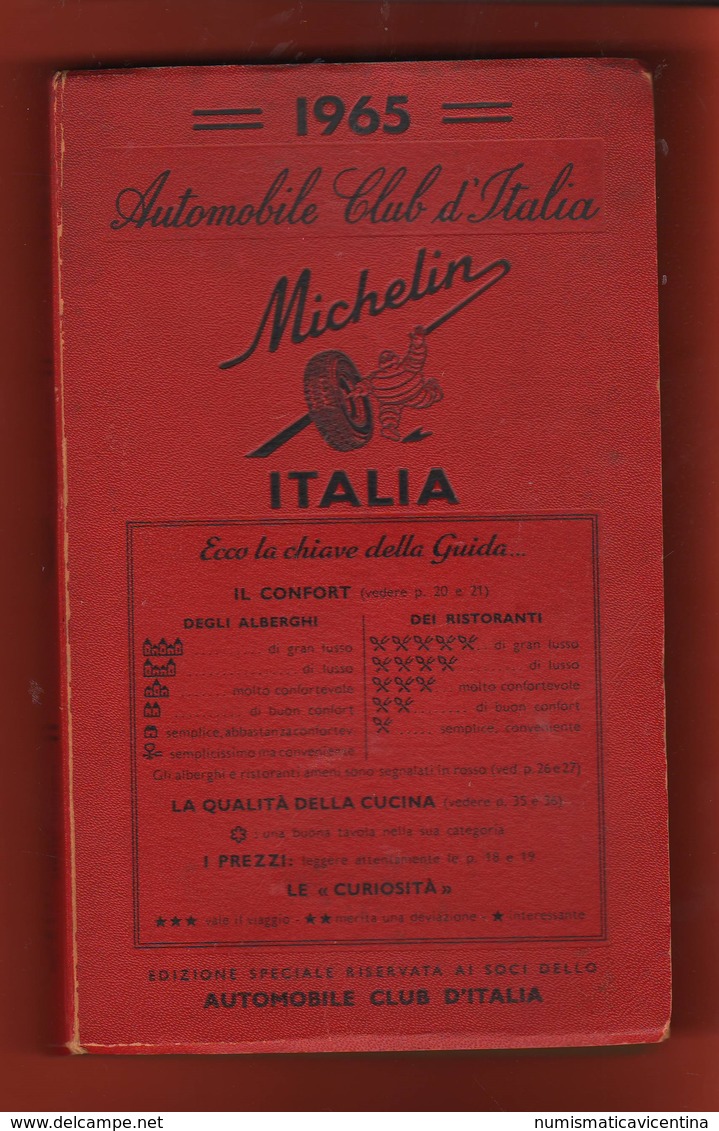 ACI Guida Michelin Italia 1965 Cucina Alberghi Ristoranti Strade - Motores