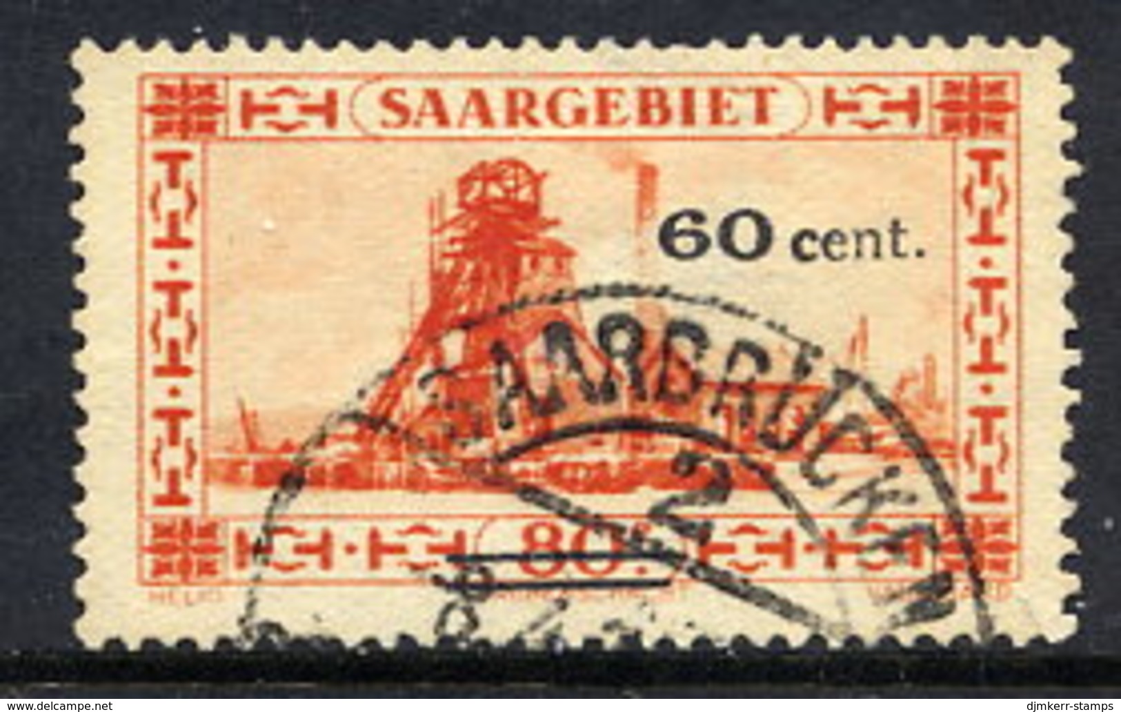 SAAR 1930 Surcharge 60 C. On 80 C. Used.  Michel 142 - Used Stamps
