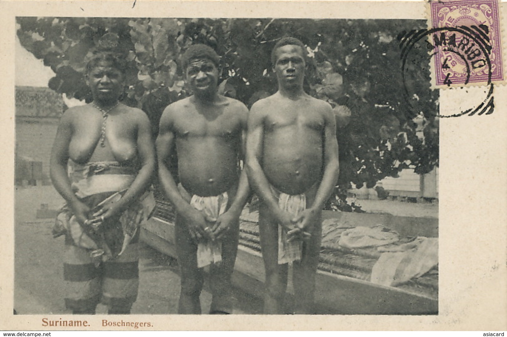 Suriname Boschnegers Nude Men And Woman   Stamped Paramaribo Not Postally Used  Edit Klein No 29 - Surinam