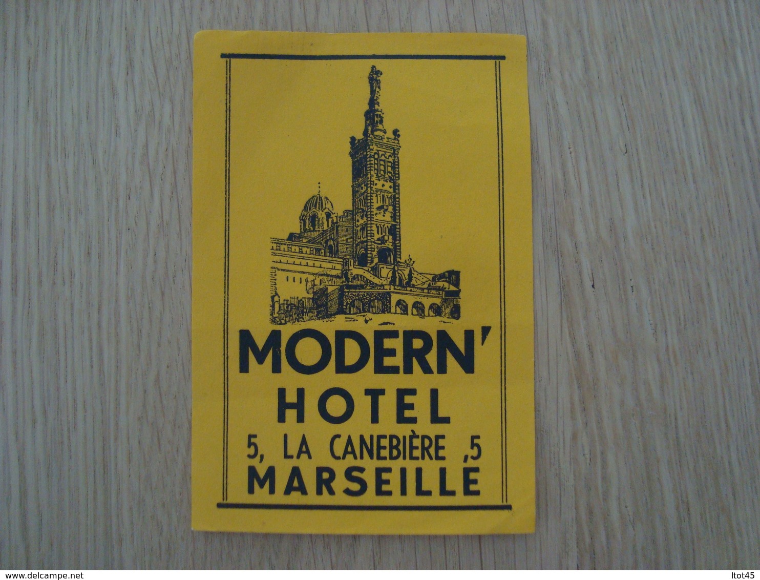 ETIQUETTE D'HOTEL MODERN' MARSEILLES - Etiquettes D'hotels