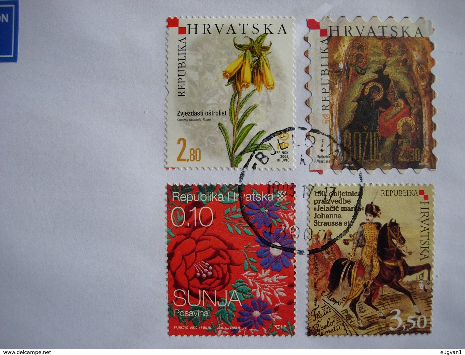 Croatie. 491 J. Strauss - 700: Peinture Nativité - 792 Fleur - 818 Costiume Traditionnel - Croatie