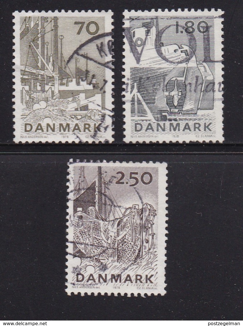 DENMARK, 1978, Used Stamp(s), Catching Fish,  MI 668=671, #10143, 5 Values Only - Oblitérés