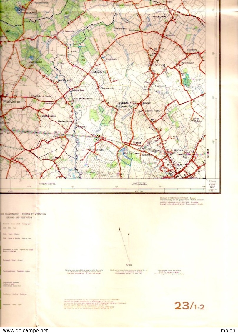 STAFKAART 1/25.000 DENDERMONDE PUURS Meting1960 SINT-AMANDS BUGGENHOUT MOERZEKE GREMBERGEN BAASRODE KASTEL MALDEREN S456