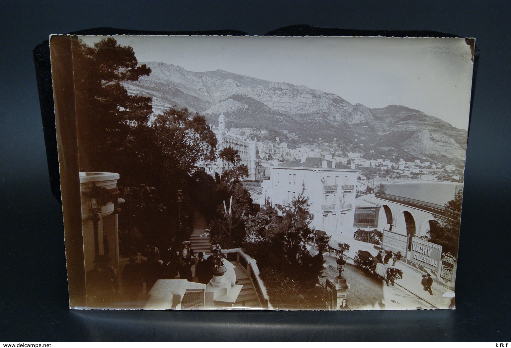 Véritable Photographie Photo Ancienne 23X16cm Vers 1900 Monte Carlo Monaco Jardin Hotel Terminus Cosmopolitain - Places