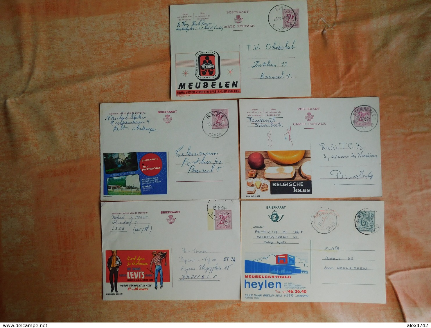 Lot De 5 Entiers Postaux Publibels (E7) - Publibels