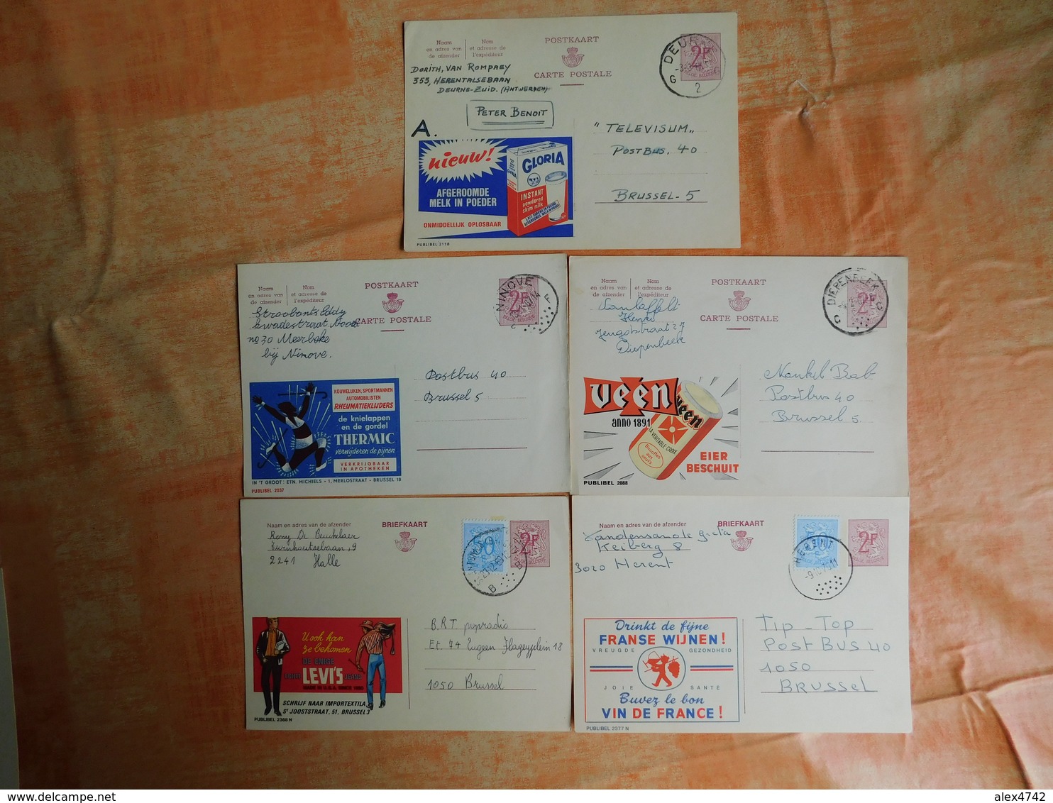 Lot De 5 Entiers Postaux Publibels (E7) - Publibels