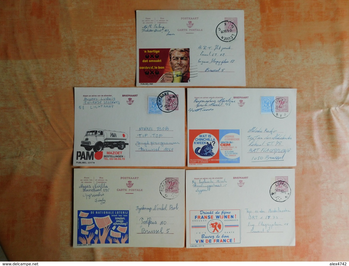 Lot De 5 Entiers Postaux Publibels (F7) - Publibels