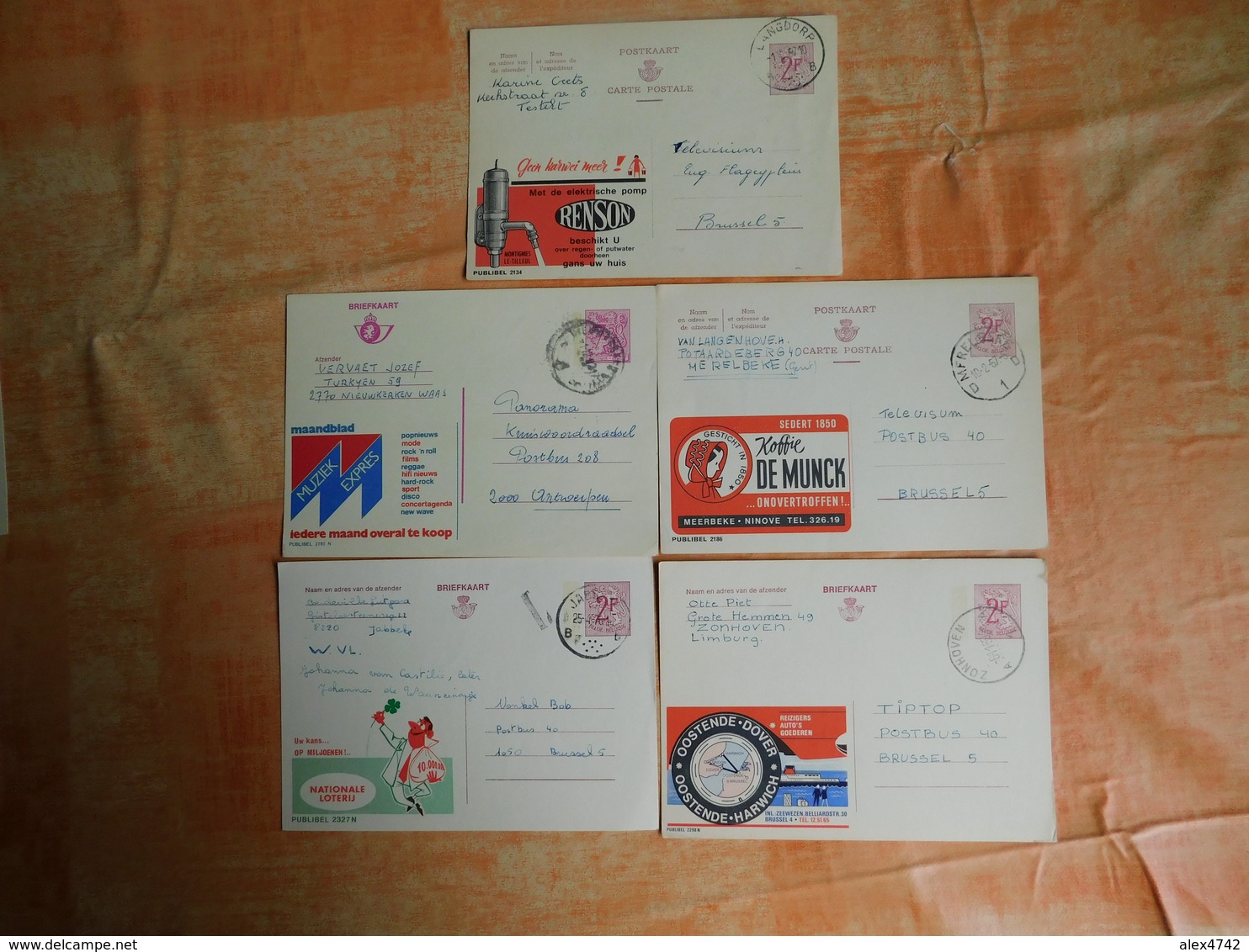 Lot De 5 Entiers Postaux Publibels (F7) - Publibels