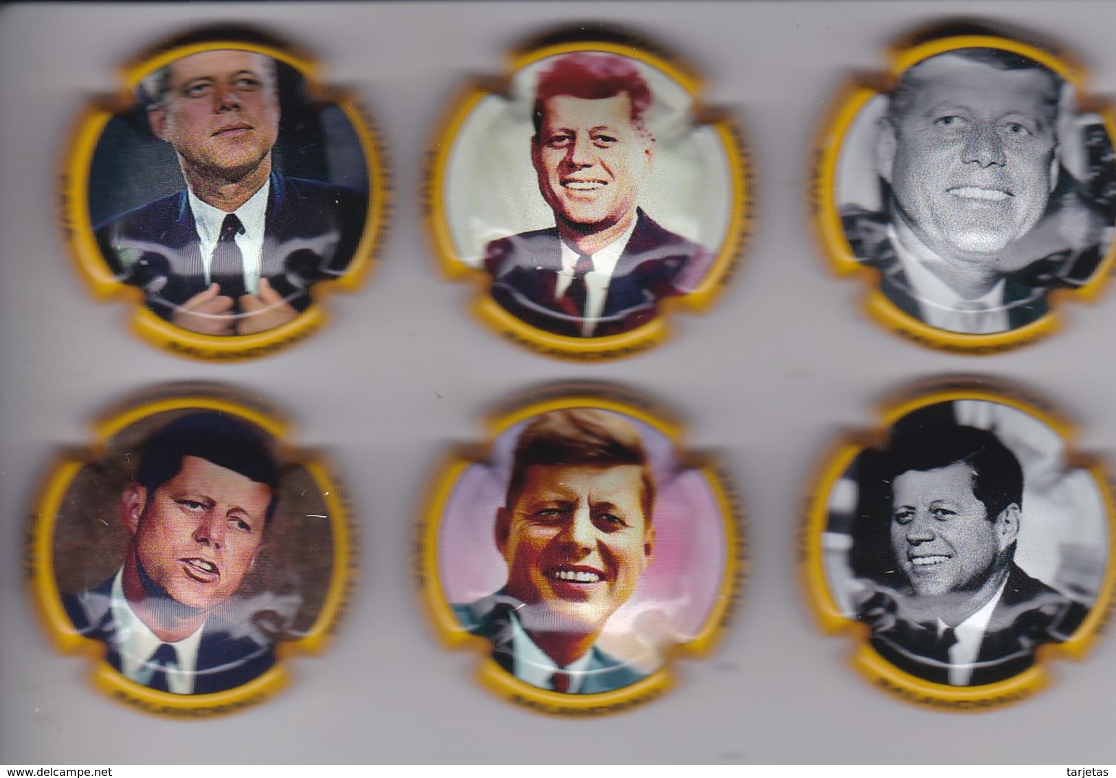 SERIE COMPLETA DE 6 PLACAS DE CAVA BALANDRAU DE JOHN F. KENNEDY (CAPSULE) - Placas De Cava