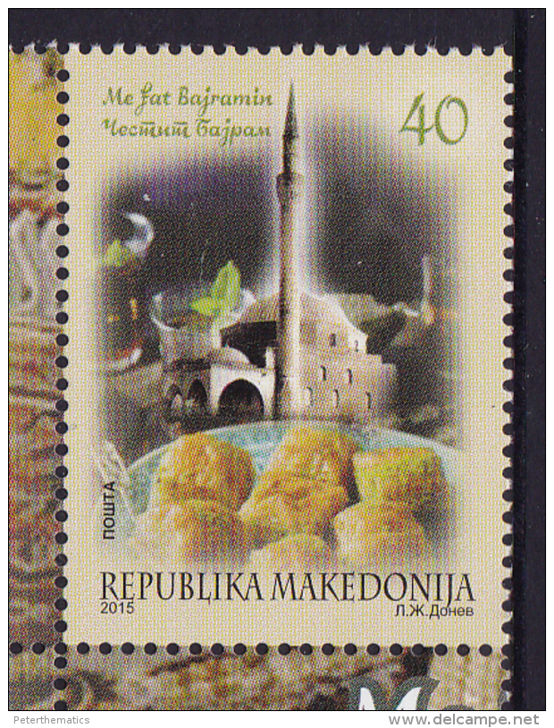 MACEDONIA, 2015, MNH, BAYRAM FESTIVAL, MOSQUES, SWEETS, 1v - Other & Unclassified