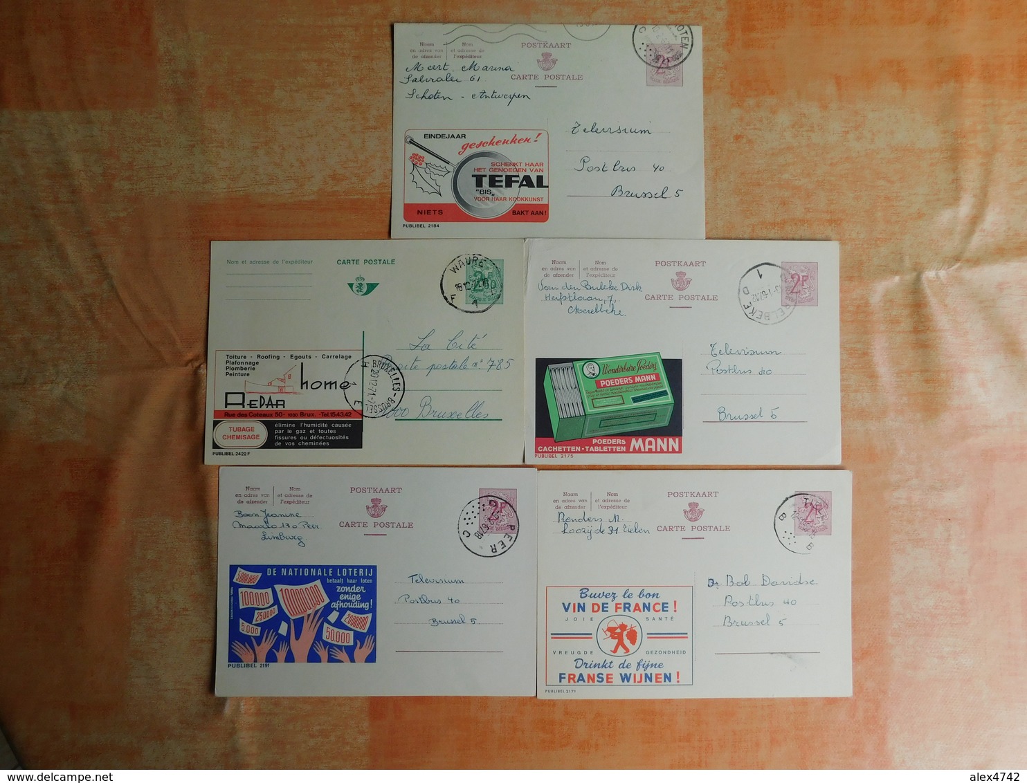 Lot De 5 Entiers Postaux Publibels (G7) - Publibels