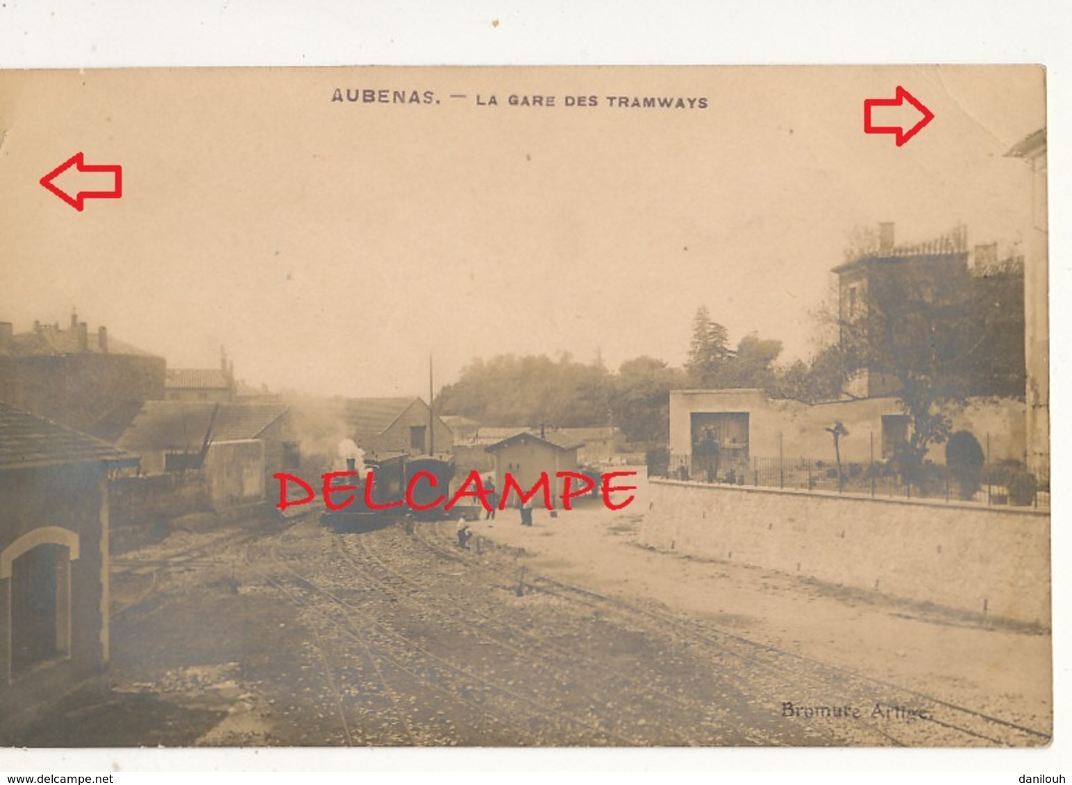 07 // AUBENAS    Carte Photo    LA GARE DES TRAMWAYS  ** - Aubenas