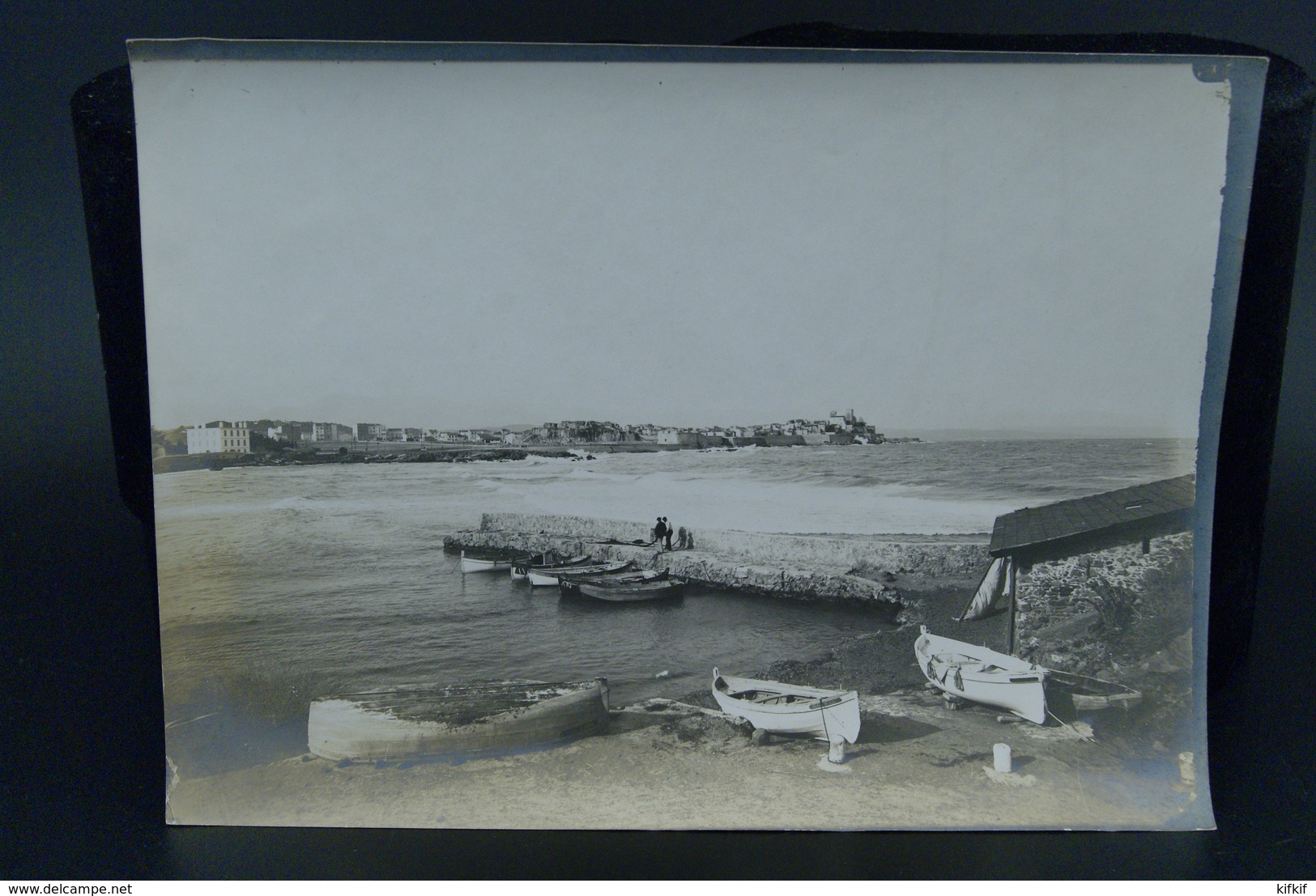 Véritable Photographie Photo Ancienne 23X16cm Vers 1900 Antibes Port De La Salis Aubernon - Places