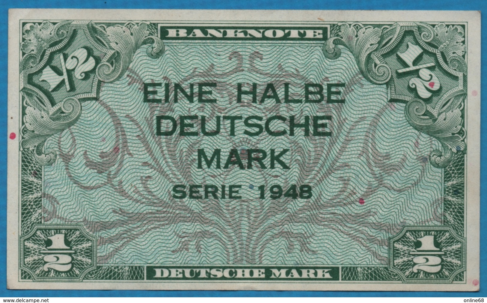DEUTSCHLAND U.S. ARMY COMMAND 	1/2 Deutsche Mark	1948 P# 1a - 1/2 Mark