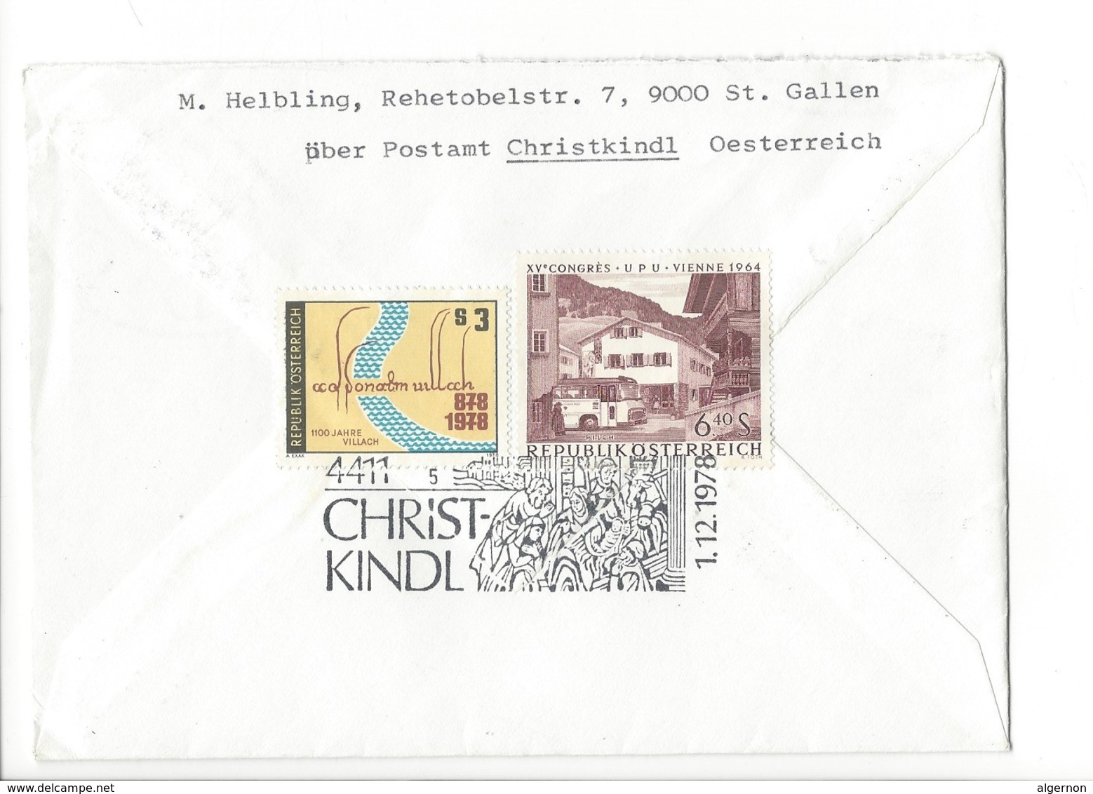 21620 - Christkindl 1978 Lettre Recommandé Ersttag  Pour St.Gallen 01.12.1978 - Noël