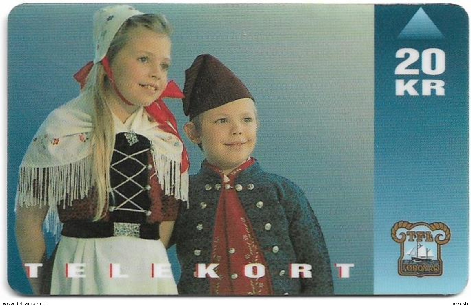 Faroe - Faroese Telecom (Magnetic) - National Costume (children) - 20Kr. - 15.000ex, Used - Faeroër