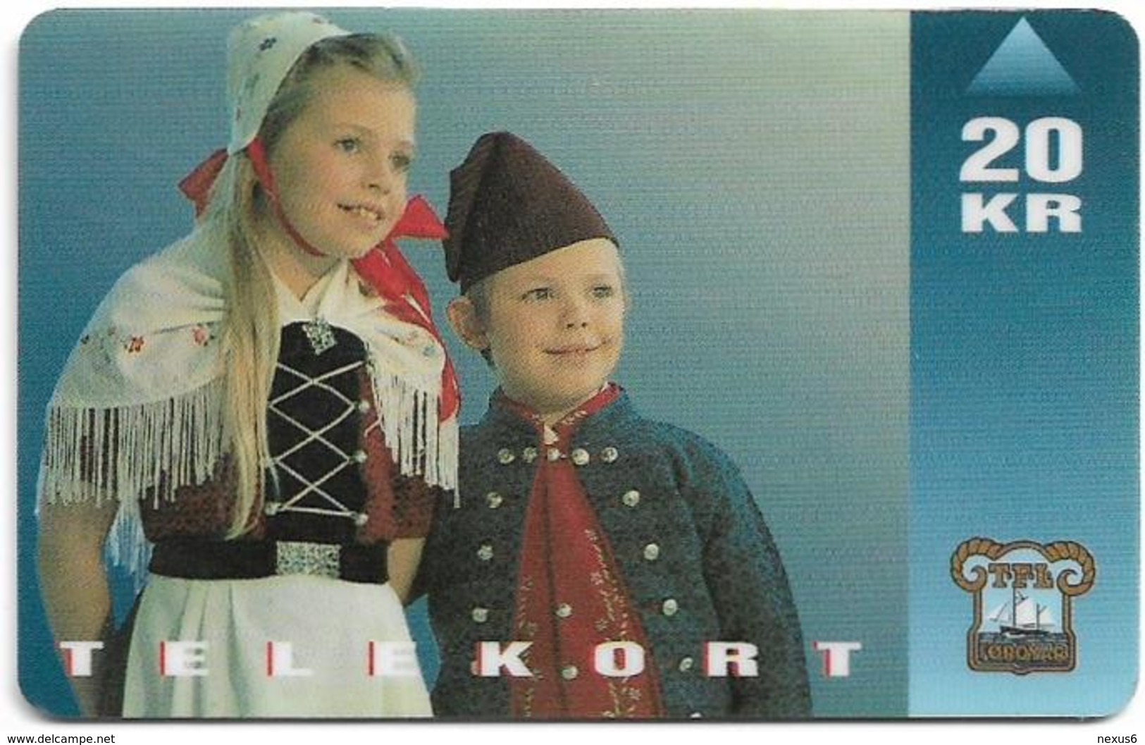 Faroe - Faroese Telecom (Magnetic) - National Costume (children) - 20Kr. - 15.000ex, Used - Féroé (Iles)