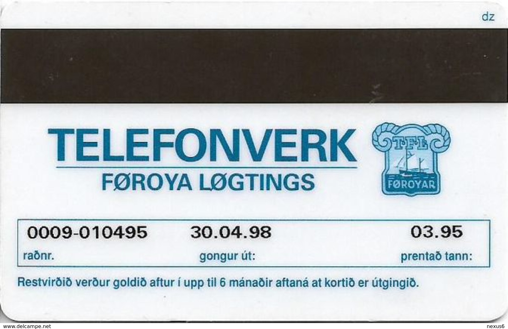 Faroe - Faroese Telecom (Magnetic) - National Costume (children) - 20Kr. - 15.000ex, Used - Islas Faroe