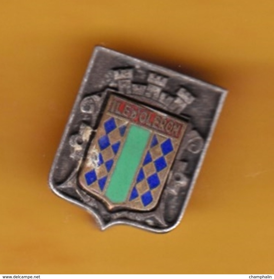 Broche En Métal + Laiton émaillé - Ile D'Oléron (17) - Pas Un Pin's - Ecusson - Armoiries - Blasons - Héraldique - Ville - Obj. 'Souvenir De'