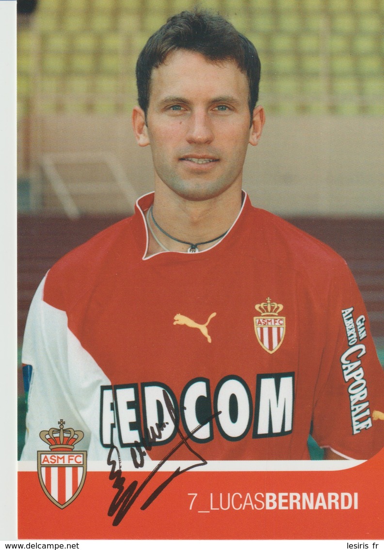 C.P. - PHOTO - A. S. MONACO - SAISON 2003/2004 - LUCAS BERNARDI - 7-  A.S.M. F.C.- FEDCOM - DEDICACEE - STUDIO PHENIX - Football