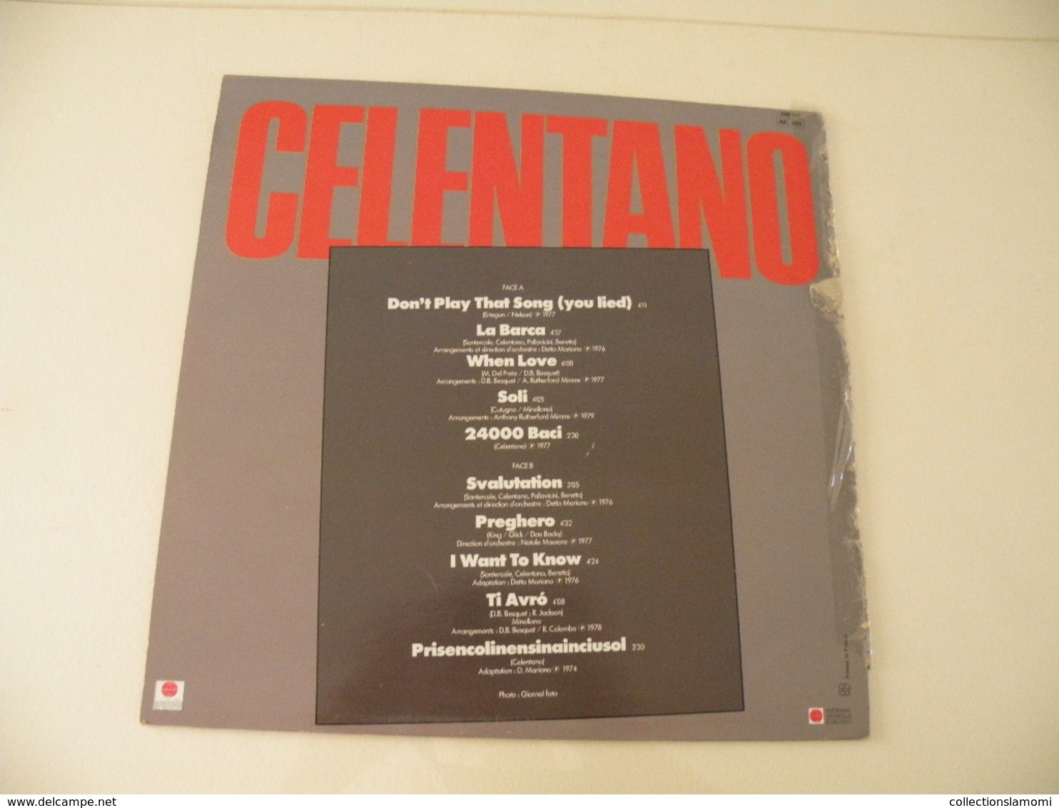 Adriano Celentano Best Of 1974-76-77-79 - (Titres Sur Photos) - Vinyle 33 T LP - Autres - Musique Italienne