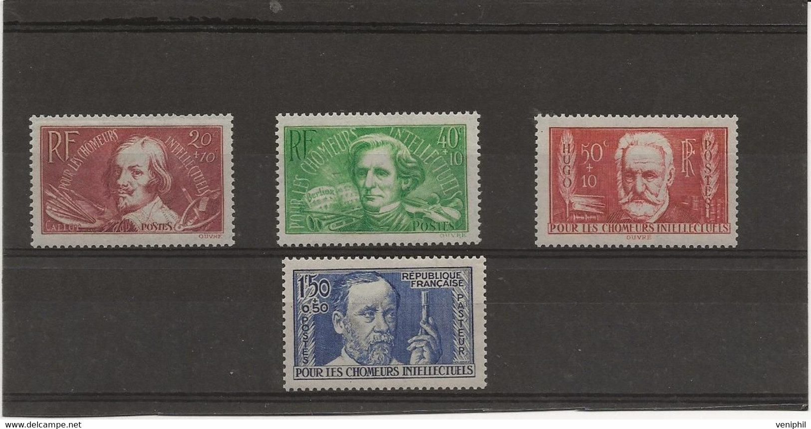 FRANCE - CHOMEURS INTELLECTUELS N° 330 A 333 - NEUF CHARNIERE - -ANNEE  1936- COTE : 34 € - Unused Stamps