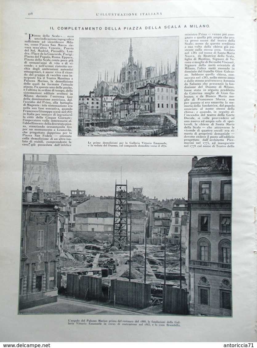 L'Illustrazione Italiana 9 Ottobre 1921 Vita Nazario Sauro Scala Milano Barbera - Altri & Non Classificati
