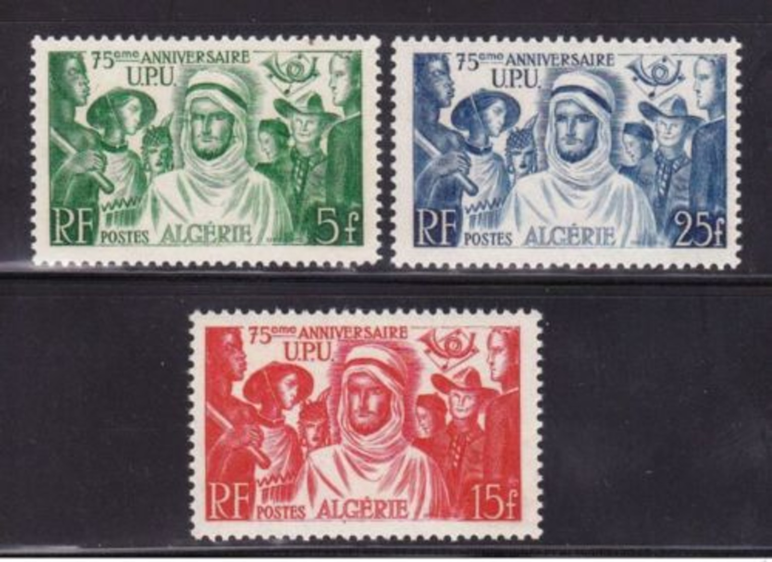 ALGERIA, 1949, 75 Years U.P.U. 3v  MNH - Nuevos