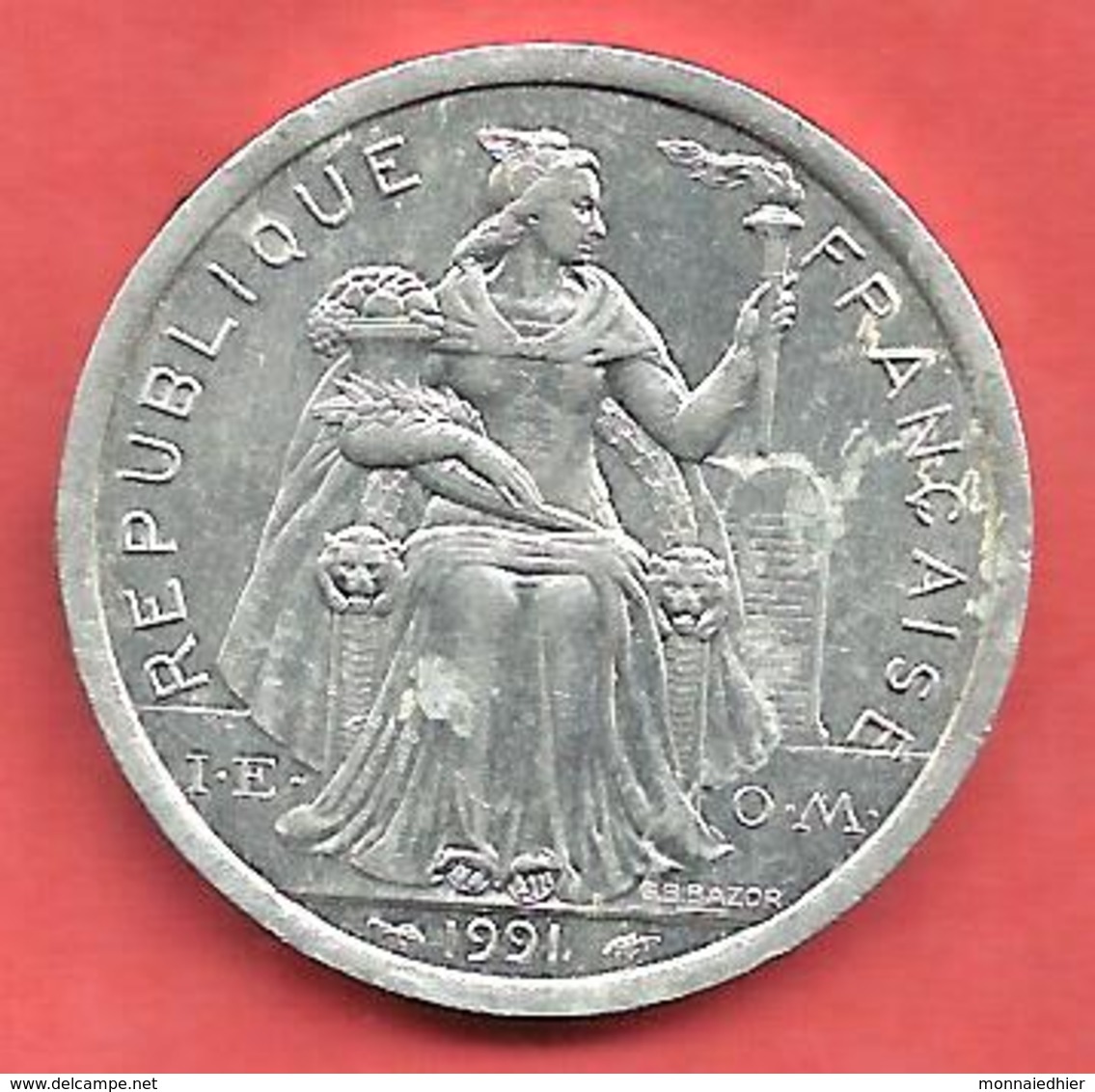 2 Francs , NOUVELLE CALEDONIE , Aluminium , 1991 , N° KM # 14 - Nouvelle-Calédonie