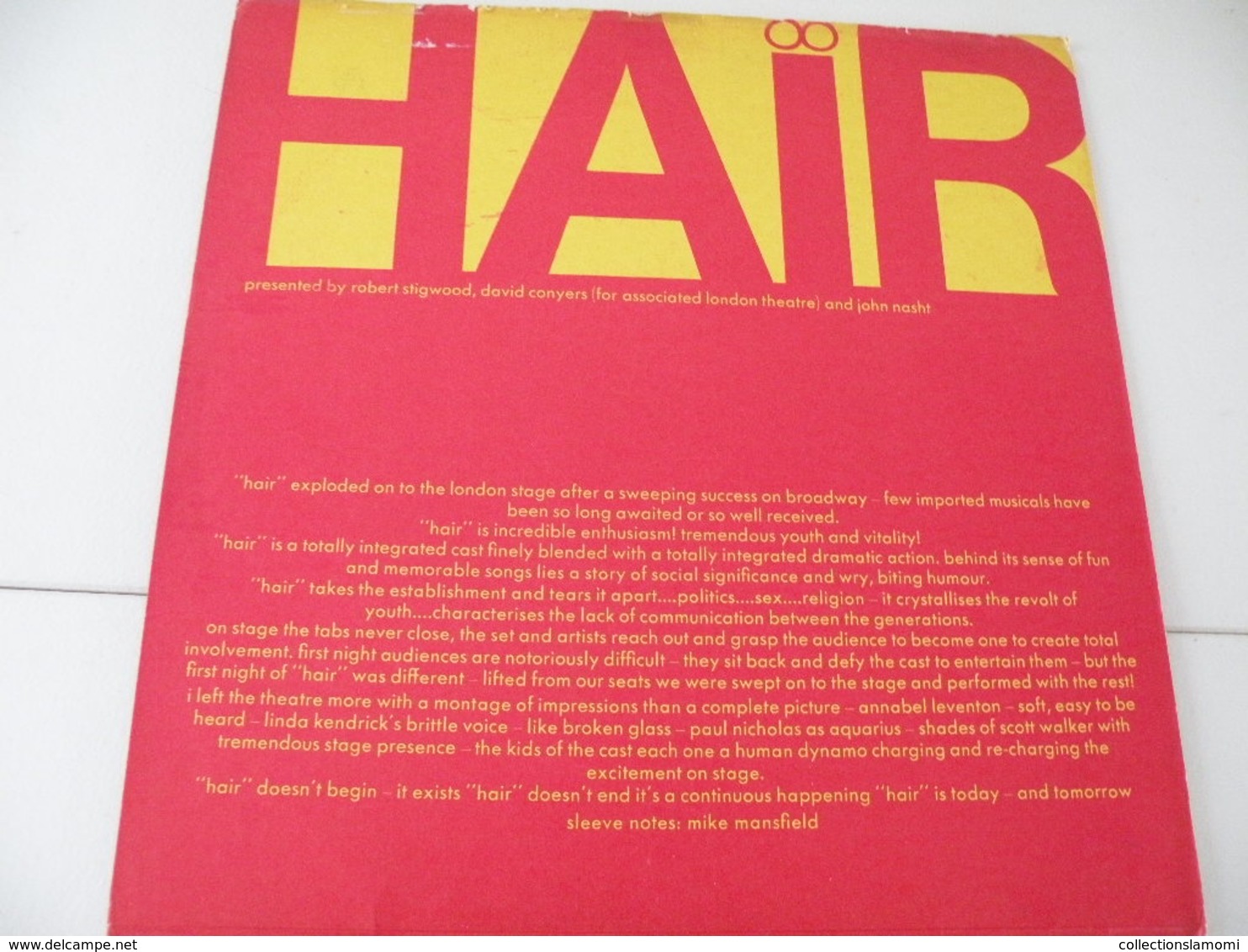 Hair (comédie musicale) 1968 - (Titres sur photos) - Vinyle 33 T LP