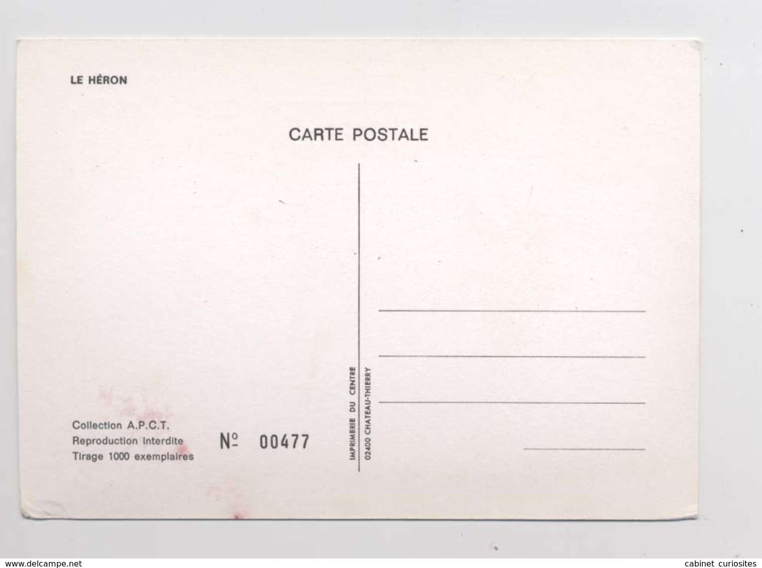 XXe FËTES JEAN DE LA FONTAINE - 1979 - Château Thierry - Carte Numérotée - Autres & Non Classés