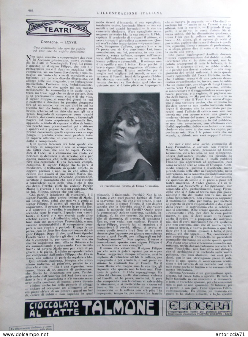 L'Illustrazione Italiana 4 Dicembre 1921 Diaz Emma Gramatica Asmara Arte Milano - Altri & Non Classificati
