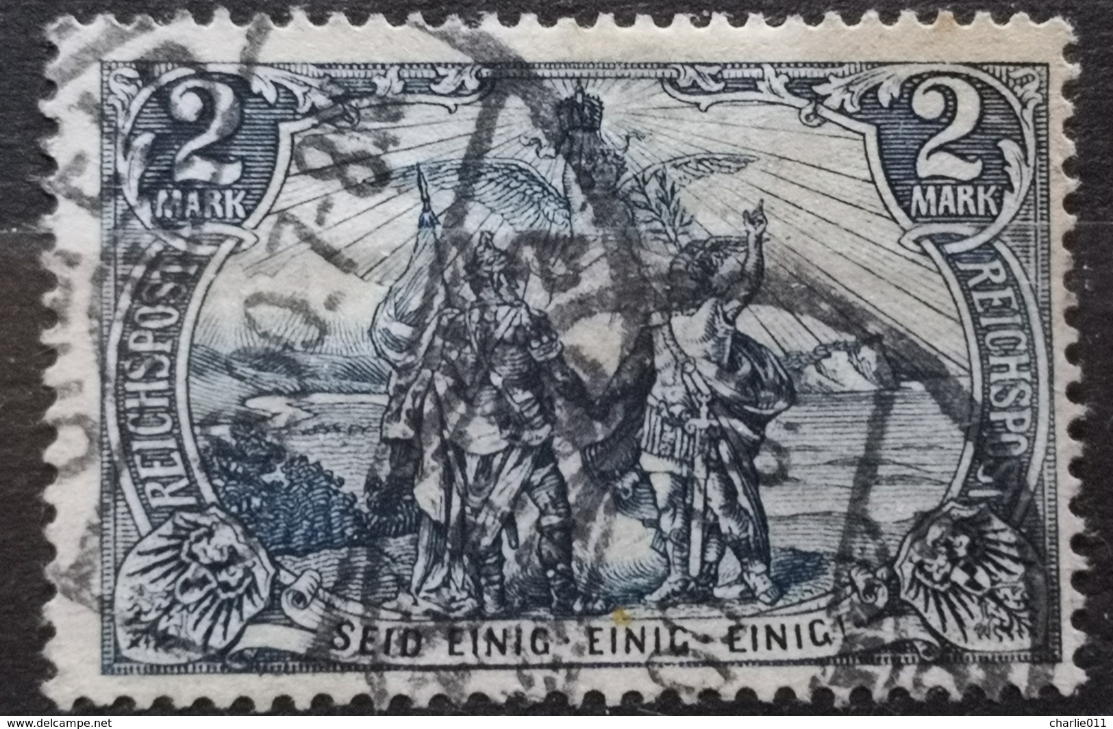 NORTH AND SOUTH-ALEGORY-2 M-REICH POST-GERMANY-1900 - Usati