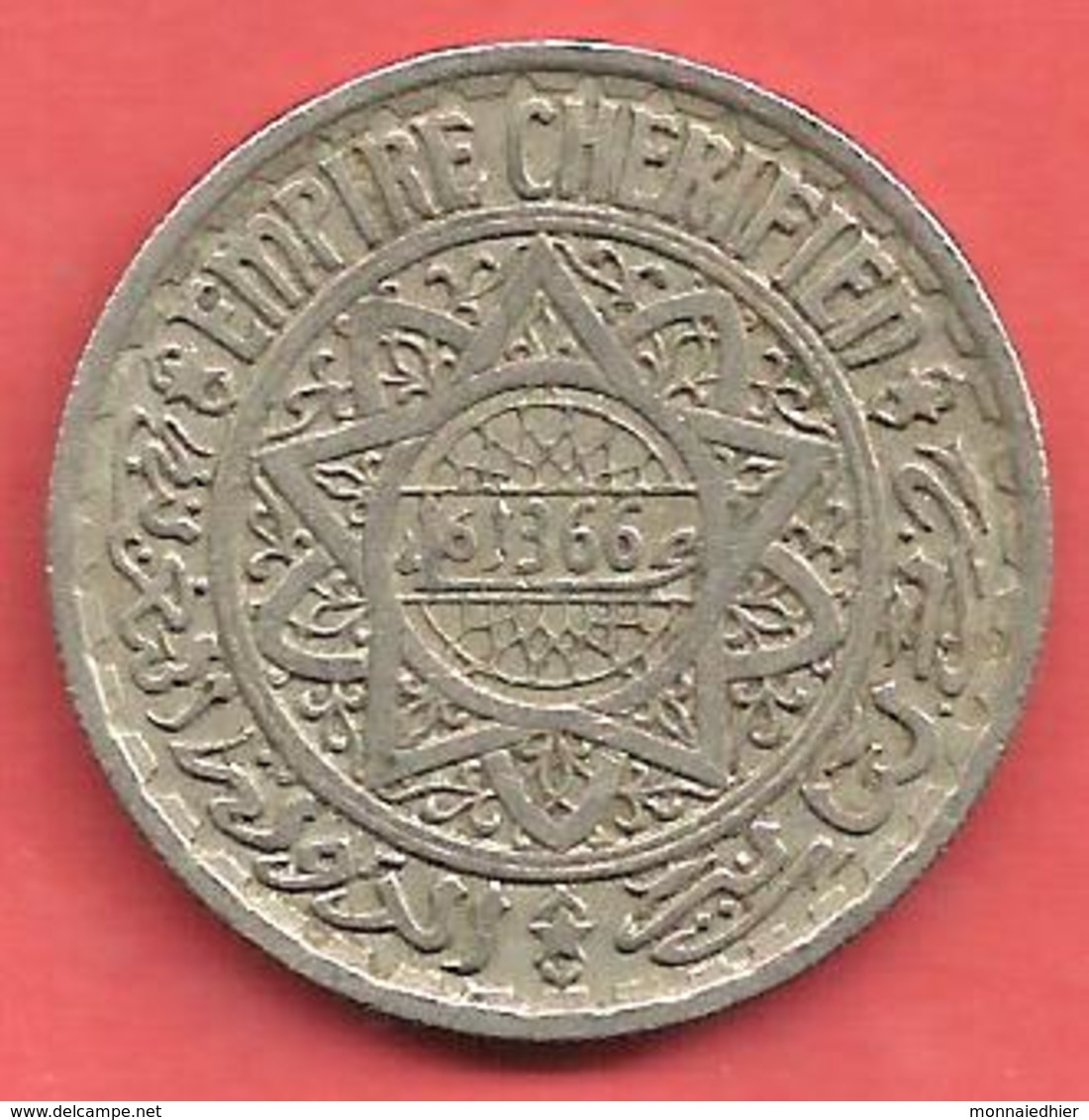 10 Francs , MAROC , EMPIRE CHERIFIEN  , Cupro-Nickel , AH 1366 , N° KM # 44 - Autres & Non Classés