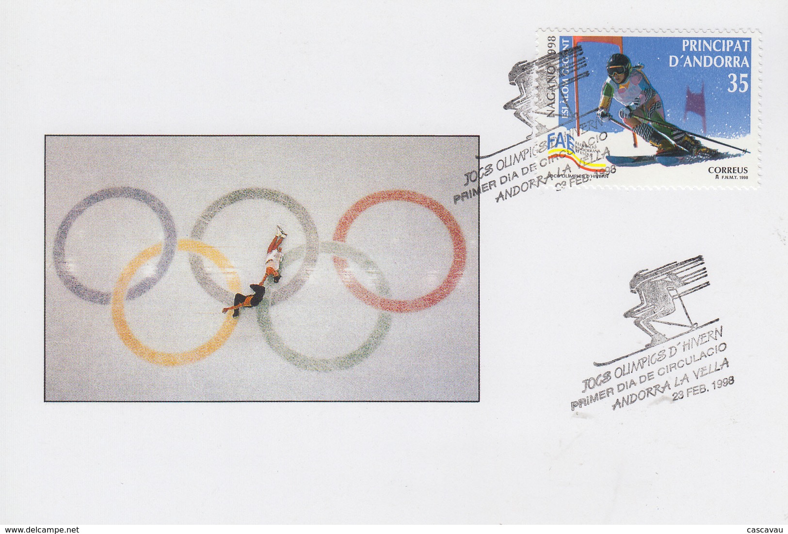 Carte  Maximum  1er  Jour   ANDORRE   Jeux   Olympiques   De   NAGANO    1998 - Winter 1998: Nagano